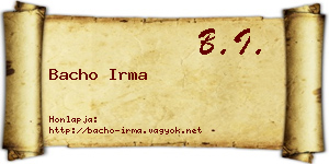 Bacho Irma névjegykártya